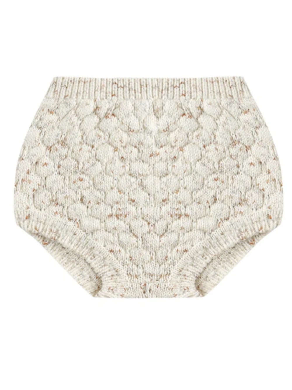 Quincy Mae Knit Cable Bloomers Shorts 18 Months Organic Cotton Natural Confetti